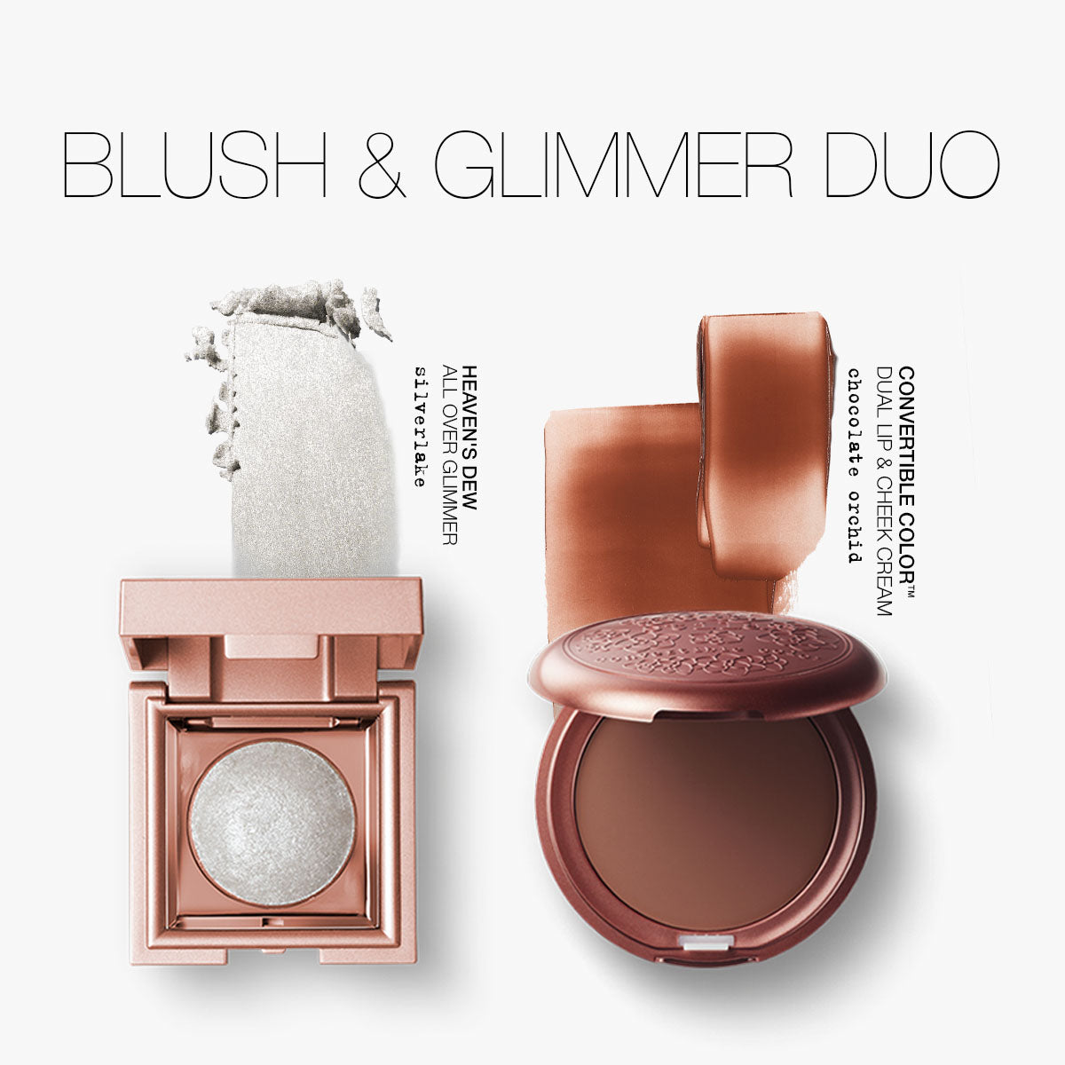 Blush &amp; Glimmer Duo: Chocolate Orchid + Silverlake